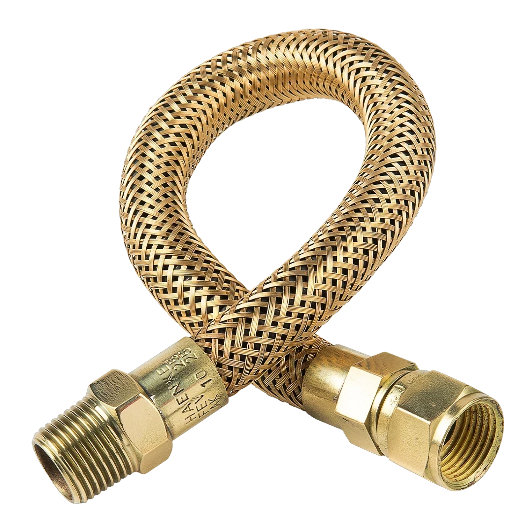Tubo Metálico Flexível 1/2" Fêmea Giratória/Macho Fixo