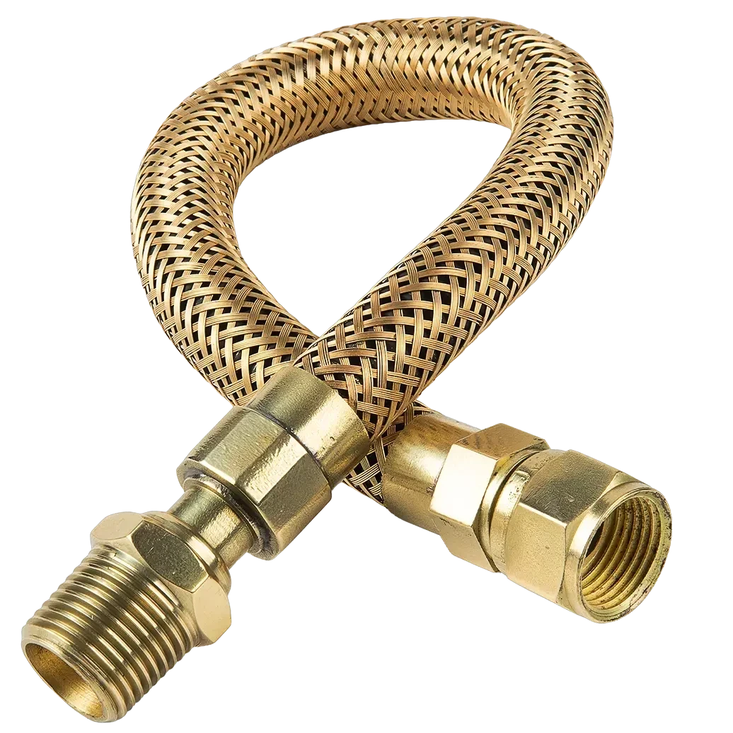 Tubo Metálico Flexível 1/2" Fêmea Giratória/Macho Rotativo