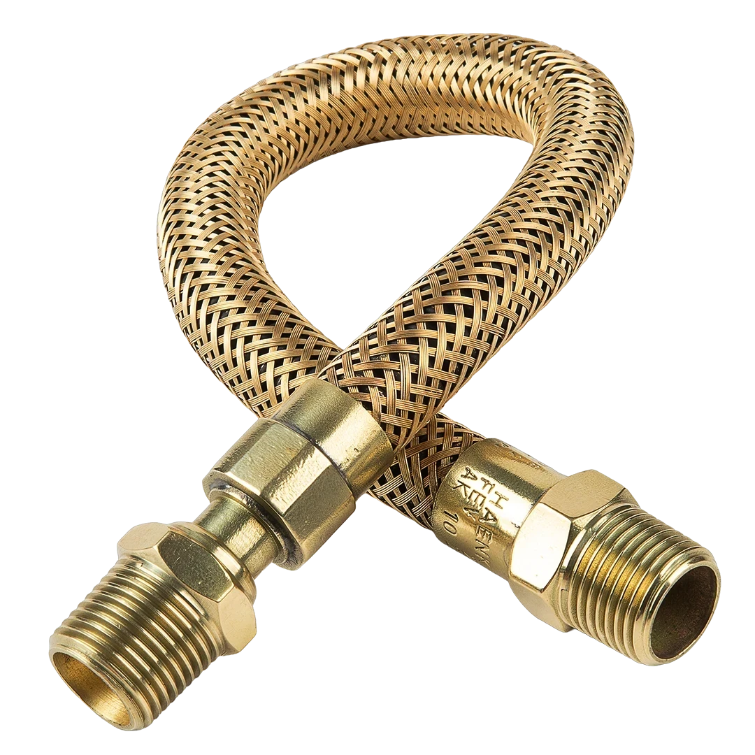 Tubo Metálico Flexível 1/2" Macho Rotativo/Macho Fixo